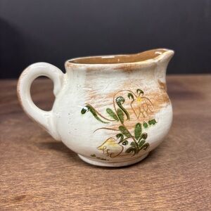 Vintage Stangl Floral Yellow Tulip Pottery Creamer with Handle